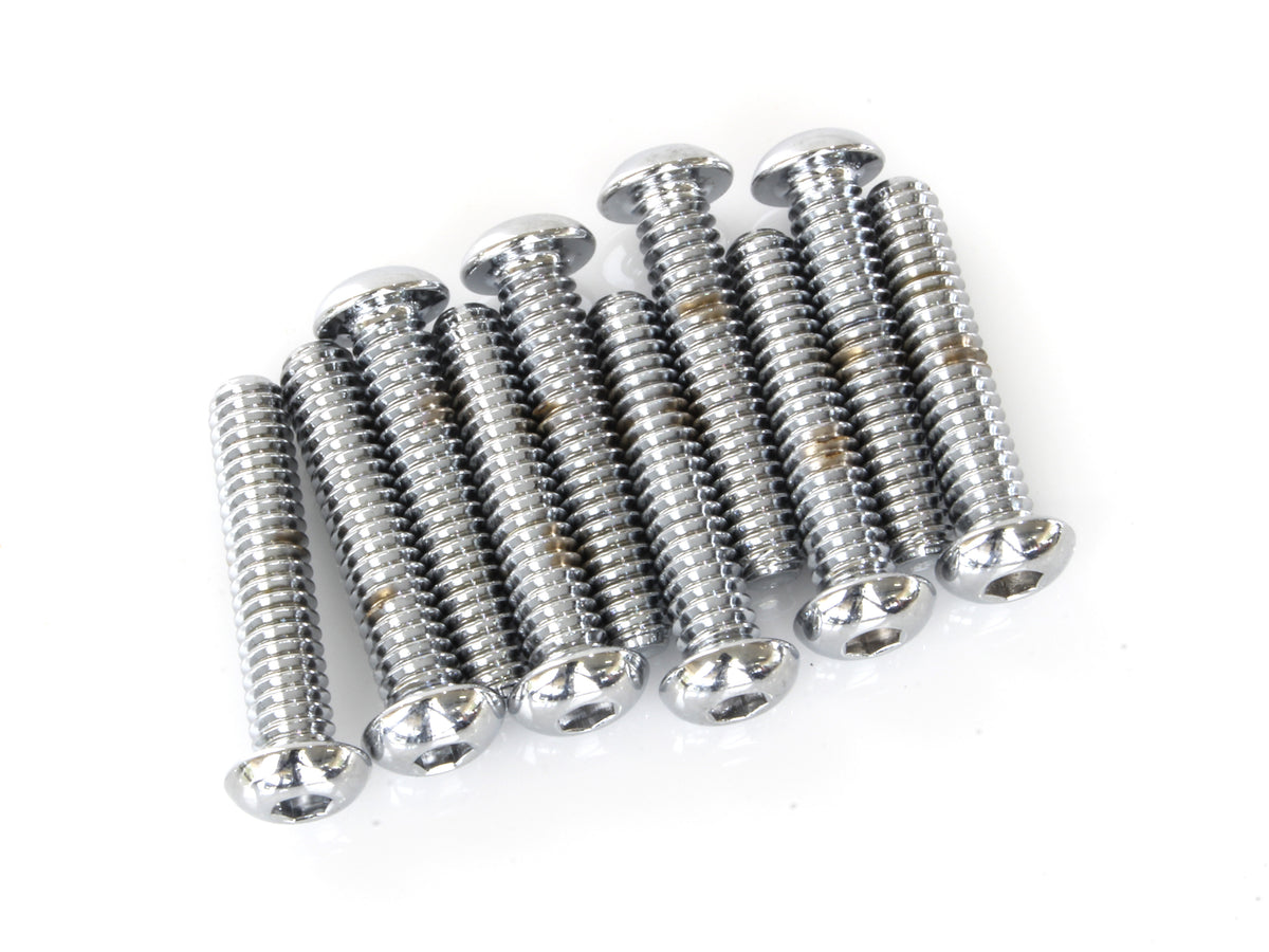 Colony Machine 1/4-20 UNC Button Head Allen Bolts Chrome BHC-834