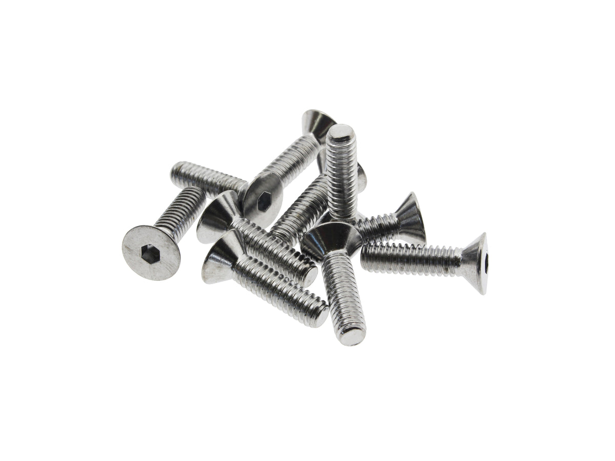 Colony Machine 1/4-20 x 1in. Flat Head Allen Bolts Chrome FHS-157