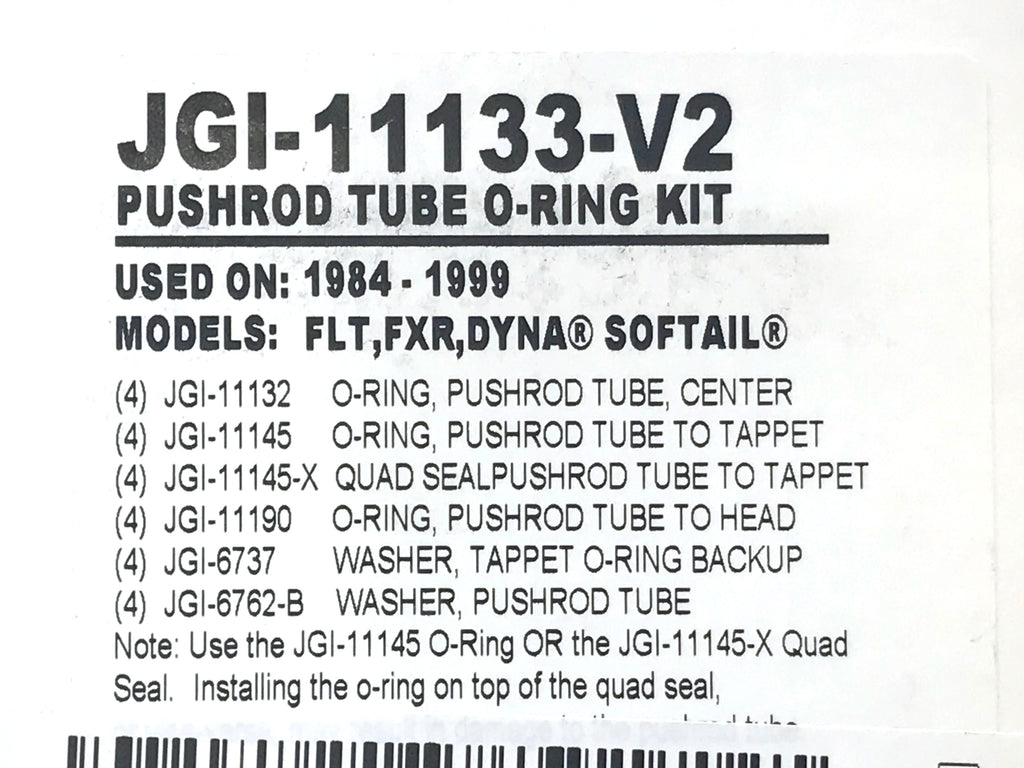James Gaskets Inc Push Rod Tube O-Ring Kit Big Twin 1984-1999 Sportster 1986-1990