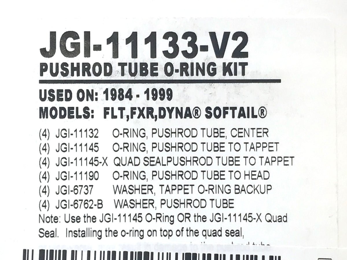 James Gaskets Inc Push Rod Tube O-Ring Kit Big Twin 1984-1999 Sportster 1986-1990