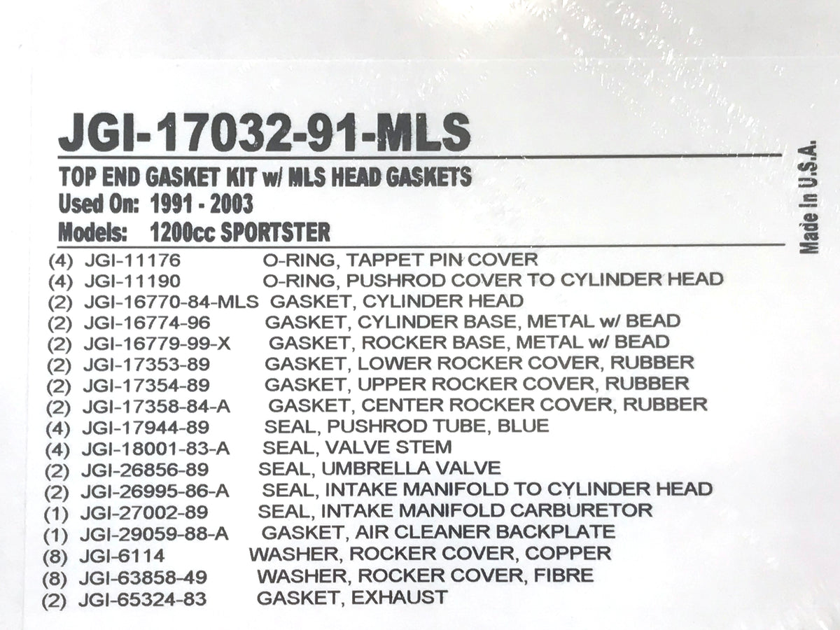 James Gaskets Inc MLS Top End Gasket Kit Sportster 1200 1991-2003