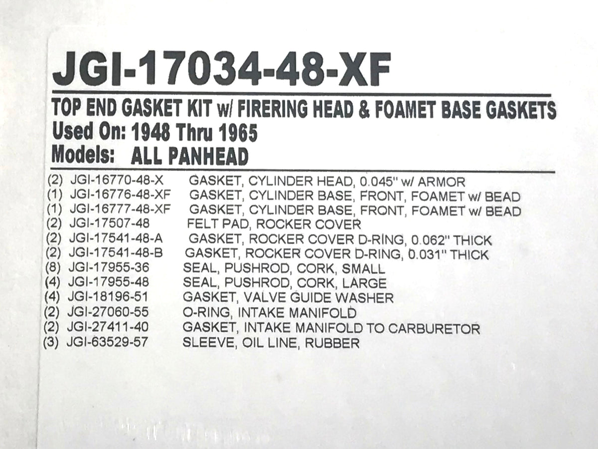 James Gaskets Inc Top End Gasket Kit Pan Engine Big Twin 1948-1965