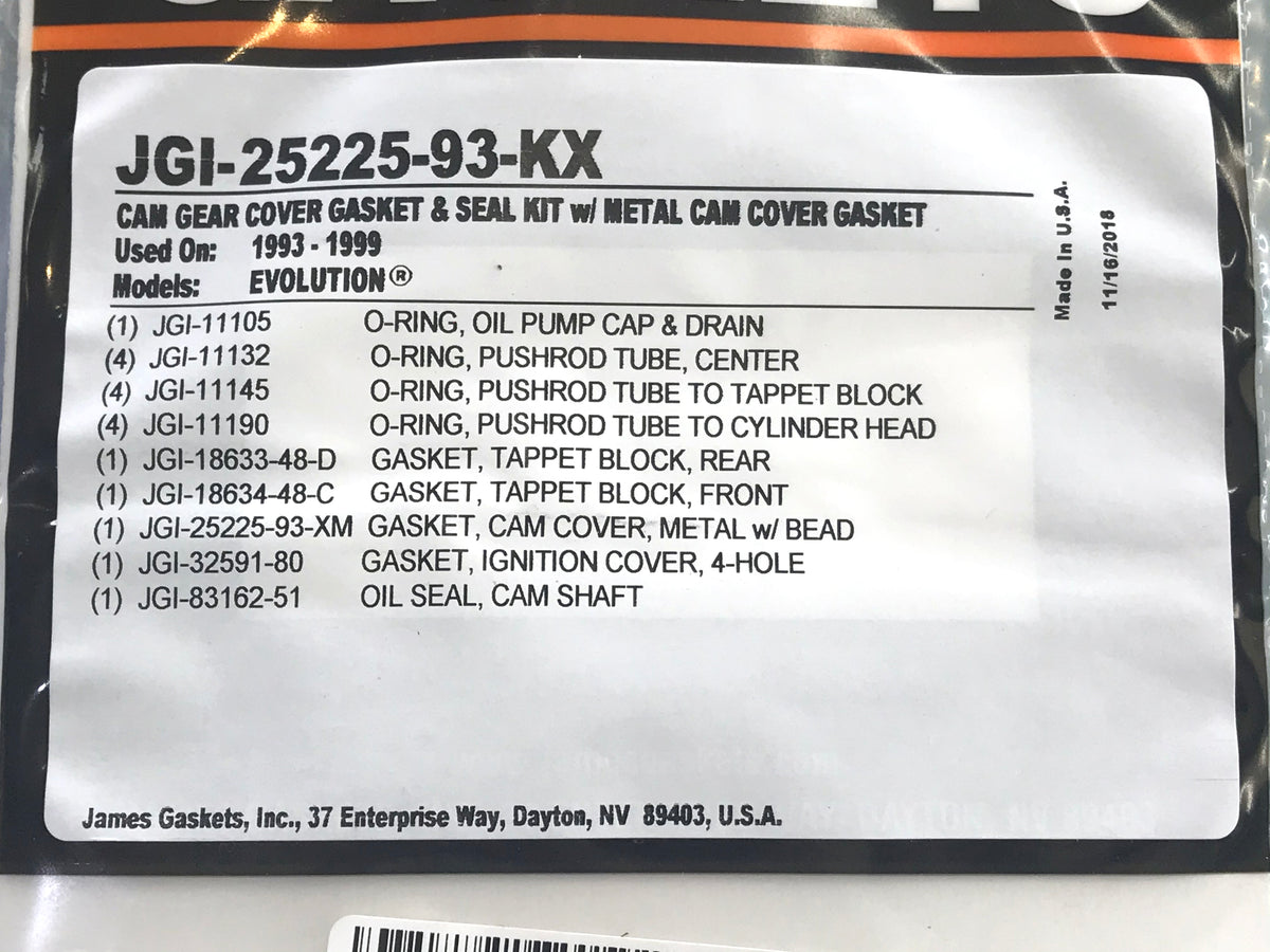 James Gaskets Inc Cam Change Gasket Kit Evolution Big Twin 1993-1999 JGI-25225-93-KX