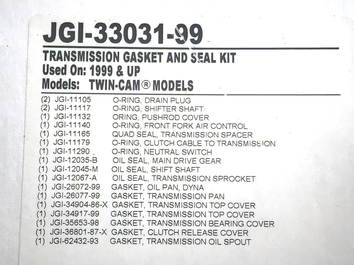 James Gaskets Inc Transmission Gasket Kit 5Spd Touring 1999-2006 Dyna 1999-2000 JGI-33031-99