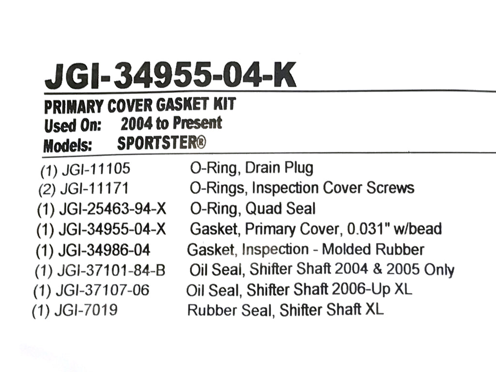 James Gaskets Inc Primary Cover Gasket Kit Sportster 2004-2021 JGI-34955-04-K