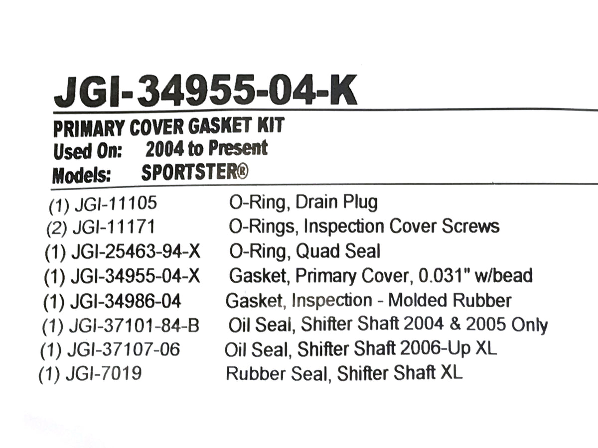 James Gaskets Inc Primary Cover Gasket Kit Sportster 2004-2021 JGI-34955-04-K