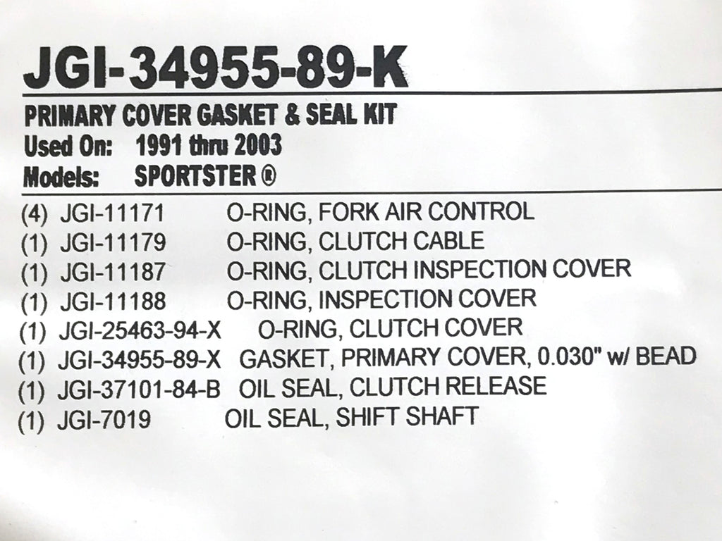 James Gaskets Inc Primary Cover Gasket Kit Sportster 1991-2003 JGI-34955-89-K
