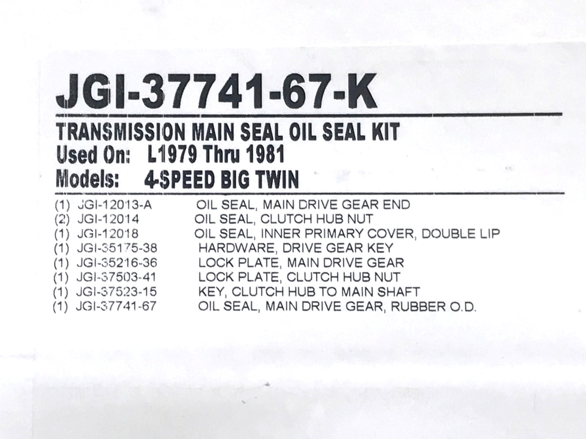 James Gaskets Inc Main Shaft Seal Kit 4Spd Big Twin 1980-1981
