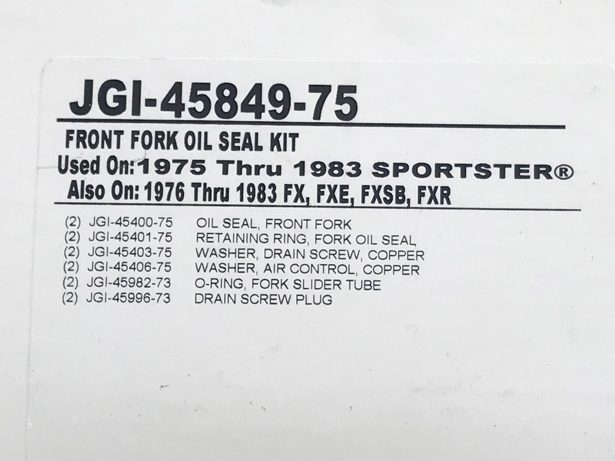 James Gaskets Inc 35mm Fork Seal Kit Sportster FX 1975-1983 JGI-45849-75