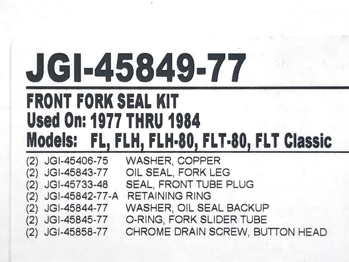 James Gaskets Inc 41mm Fork Seal Kit FL 1977-1984 FXWG 1980-1983 JGI-45849-77