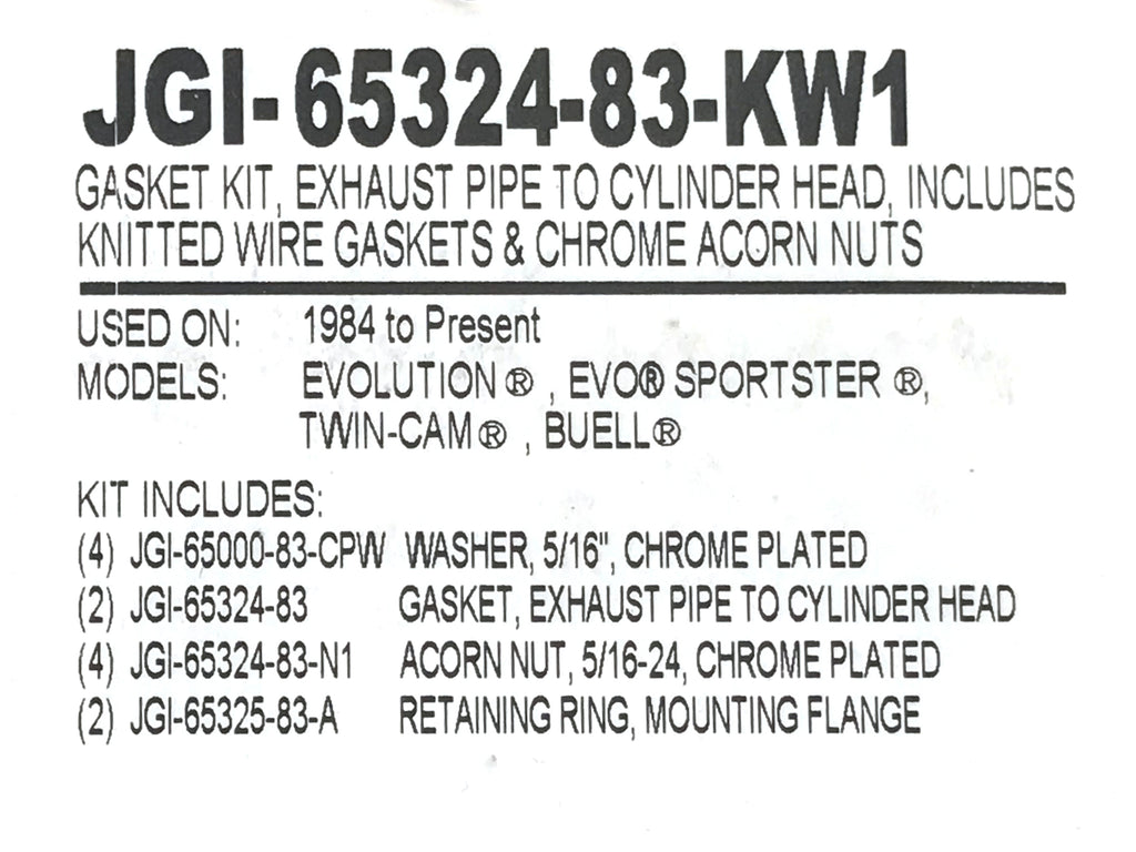 James Gaskets Inc Exhaust Gasket Kit Big Twin 1984-Up Sportster 1986-2021