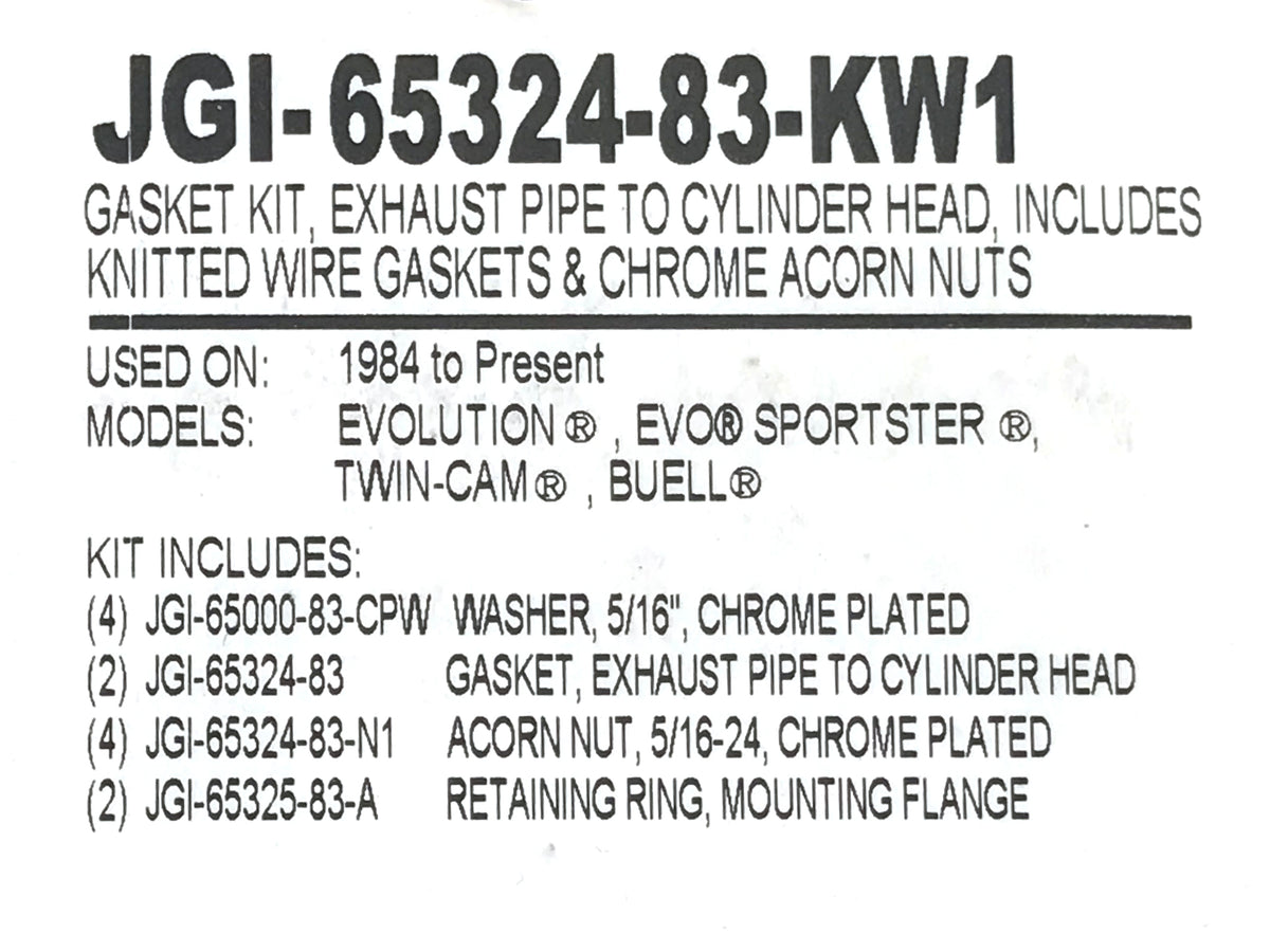 James Gaskets Inc Exhaust Gasket Kit Big Twin 1984-Up Sportster 1986-2021