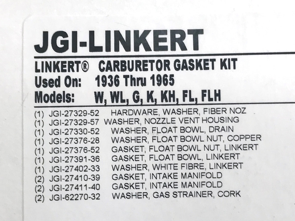 James Gaskets Inc Linkert Carburetor Rebuild Kit Big Twin 1936-1965 JGI-LINKERT