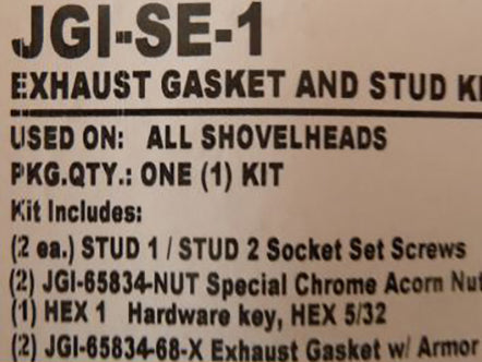 James Gaskets Inc Exhaust Gasket Kit Big Twin 1966-1984 JGI-SE-1