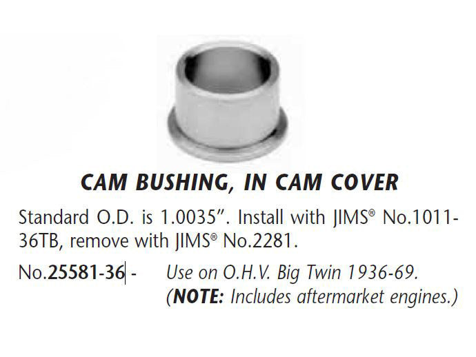 Jims Cam Cover Bushing 25581-36 for Big Twin 1936-1969