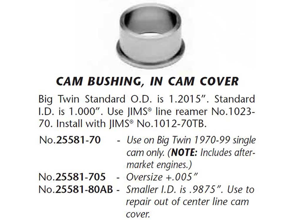 Jims Cam Cover Bushing 25581-70 for Big Twin 1970-1999